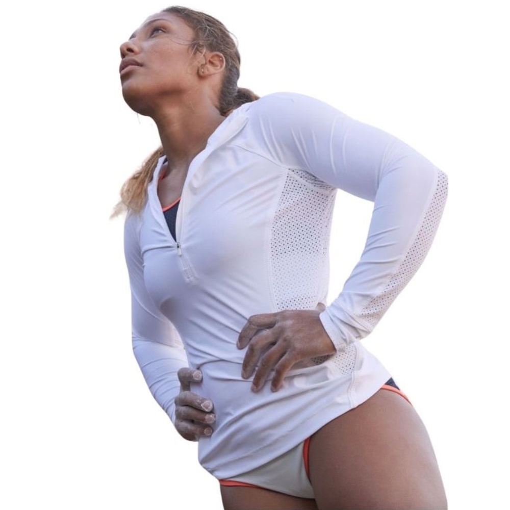 NWT - Athleta - Pacifica 2 Hybrid Half Zip - White - M